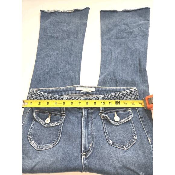 Tularosa Penelope Mid-Rise Flare Jeans W29 Blue Pockets CLEAN Made in USA - Picture 6 of 16
